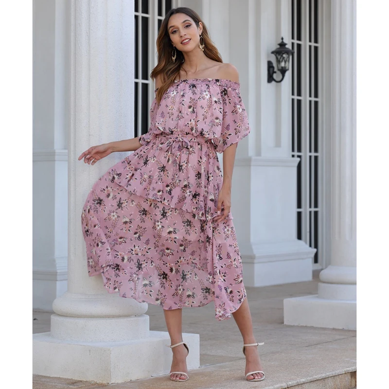 New Fashion Women Summer Boho Dress Women Sweet Printed One Word Shoulder Waist Ruffle Long Dress Woman
New Fashion Women Summer Boho Dress Women Sweet Printed One Word Shoulder Waist Ruffle Long Dress Woman