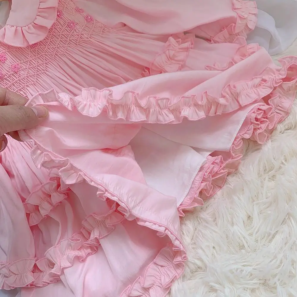 Children Boutique Girl Vintage Hand Made Smocked Pink Dress Kids Handmade Smocking Emboridery Dresses Baby Spanish Frock Clothes
Children Boutique Girl Vintage Hand Made Smocked Pink Dress Kids Handmade Smocking Emboridery Dresses Baby Spanish Frock Clothes