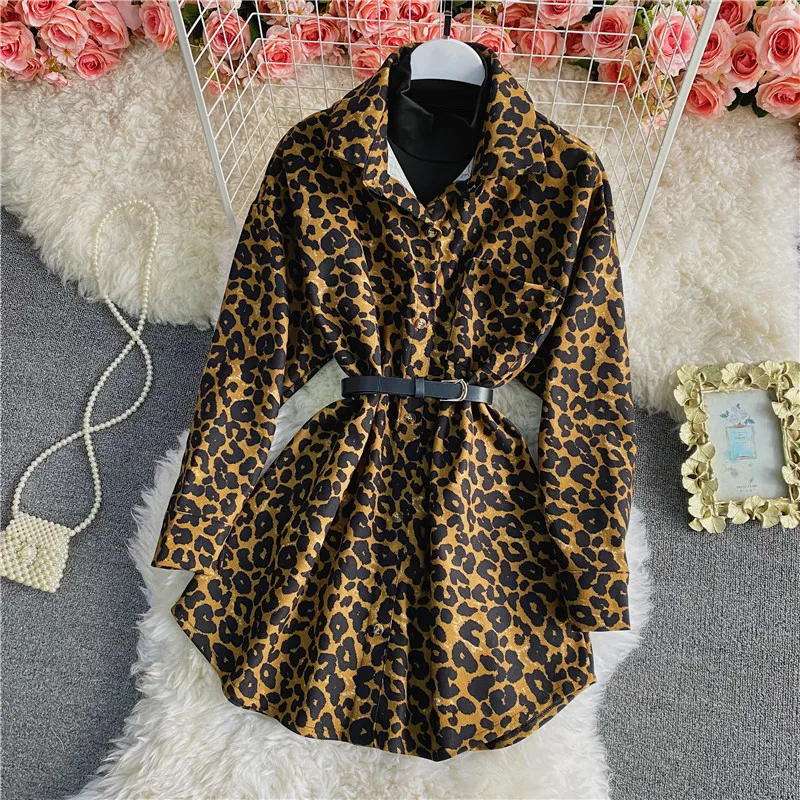 Leopard Print Mid-length Retro Shirt Women's Spring and Autumn Korean Design Long-sleeved Top Niche Hong Kong-style Waist Jacket
Leopard Print Mid-length Retro Shirt Women's Spring and Autumn Korean Design Long-sleeved Top Niche Hong Kong-style Waist Jacket
