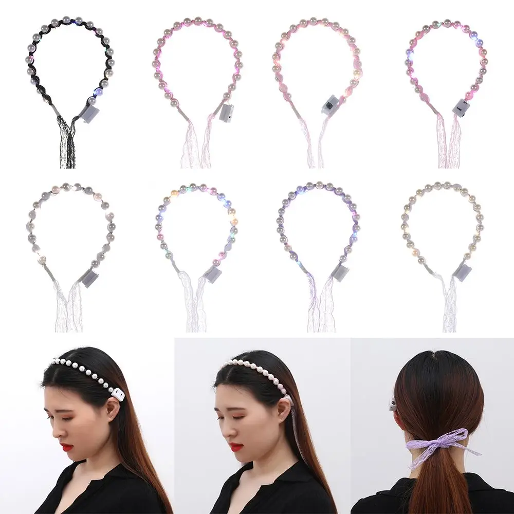 Dazzling Luminous Lace Colorful Women HairHoop Pearl headband Hair Hoop Braid Hair Headdress Flash Hairband
Dazzling Luminous Lace Colorful Women HairHoop Pearl headband Hair Hoop Braid Hair Headdress Flash Hairband