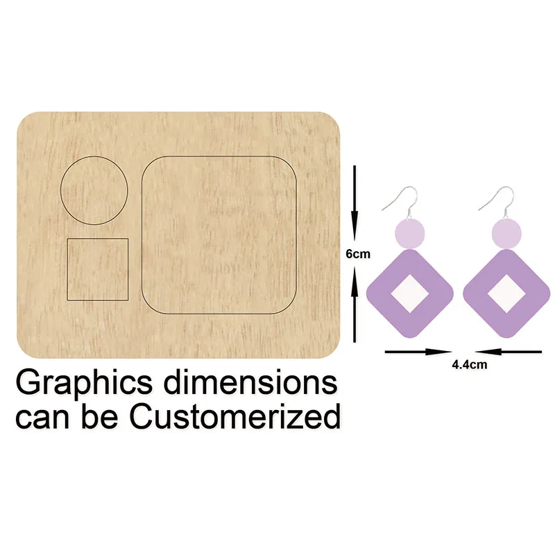square shape earring cutting dies Scrapbook cut sky & steel wooden dies Compatible with most machines
square shape earring cutting dies Scrapbook cut sky & steel wooden dies Compatible with most machines