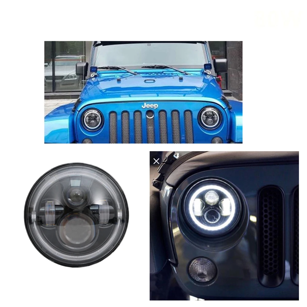 7inch Car LED Halo Headlight Kit 7" 80W LED Headlight H4 Hi/low Auto Headlight With Angle Eye For Wrangler JK TJ Hummer Defender 
7inch Car LED Halo Headlight Kit 7" 80W LED Headlight H4 Hi/low Auto Headlight With Angle Eye For Wrangler JK TJ Hummer Defender
