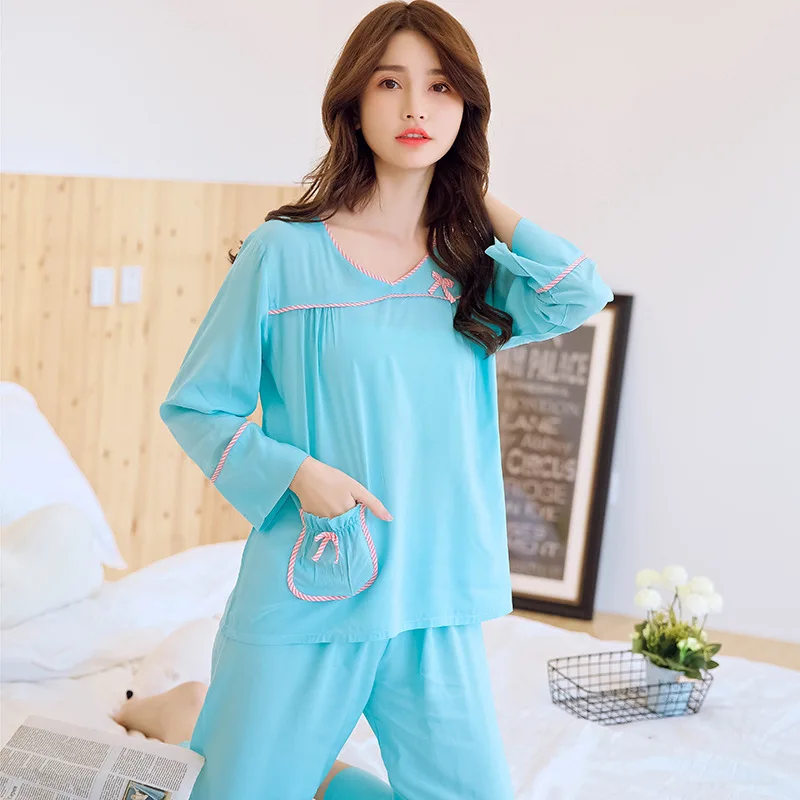 Thin Pajamas Suit Cotton Women Long Sleeve Sleepwear Simple Casual Home Clothes Loose Bathrobe Pijama Mujer Lingerie New
Thin Pajamas Suit Cotton Women Long Sleeve Sleepwear Simple Casual Home Clothes Loose Bathrobe Pijama Mujer Lingerie New