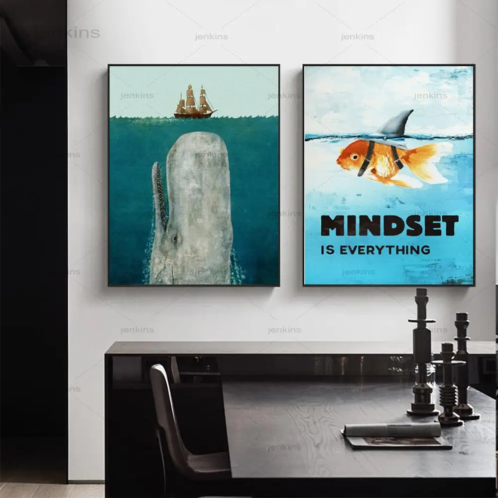 Mindset Is Everything Motivational Letters Poster Sharks Fish Canvas Art Painting Pictures Living Room Office Home Decor Print
Mindset Is Everything Motivational Letters Poster Sharks Fish Canvas Art Painting Pictures Living Room Office Home Decor Print