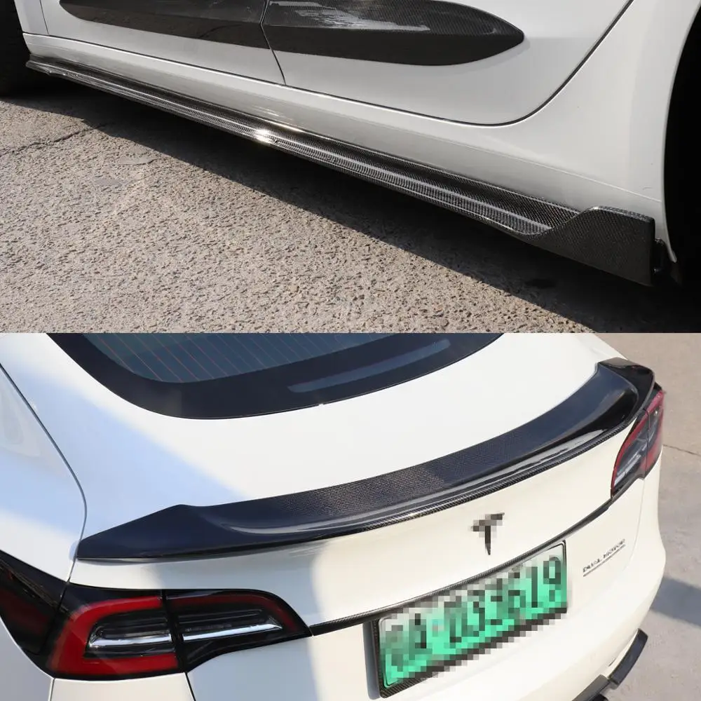 LUCKEASY автомобильные аксессуары экстерьер для Tesla модель 3 мокрый карбоновый