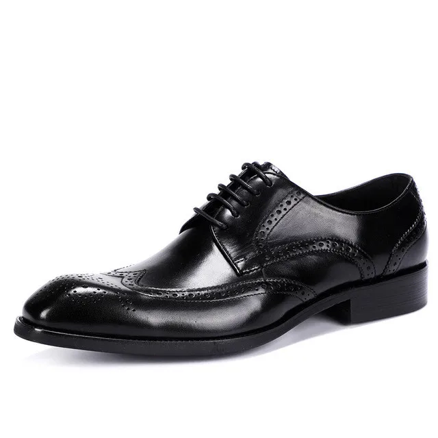 Handmade Mens Dress Shoes Genuine Leather Cap Toe Brogue Oxfords Black Brown Business Office Lace Up Men's Formal Wedding Shoes
Handmade Mens Dress Shoes Genuine Leather Cap Toe Brogue Oxfords Black Brown Business Office Lace Up Men's Formal Wedding Shoes