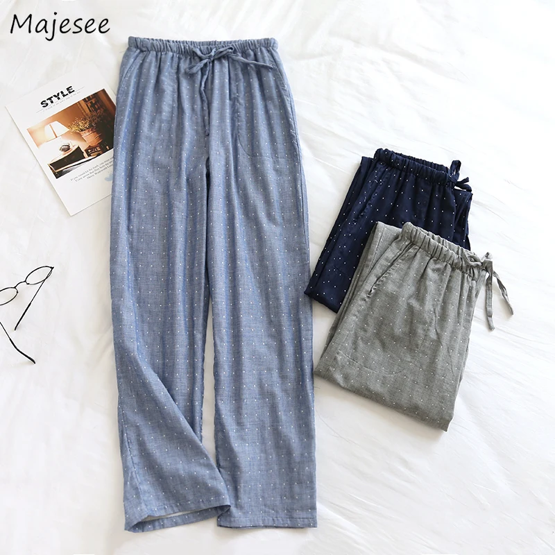 Men Sleep Bottoms Dot Print Loose Casual Sleepwear Pockets Gauze Pajamas Sleep Pants Home Lounge Wear Spring Autumn Trouser New
Men Sleep Bottoms Dot Print Loose Casual Sleepwear Pockets Gauze Pajamas Sleep Pants Home Lounge Wear Spring Autumn Trouser New