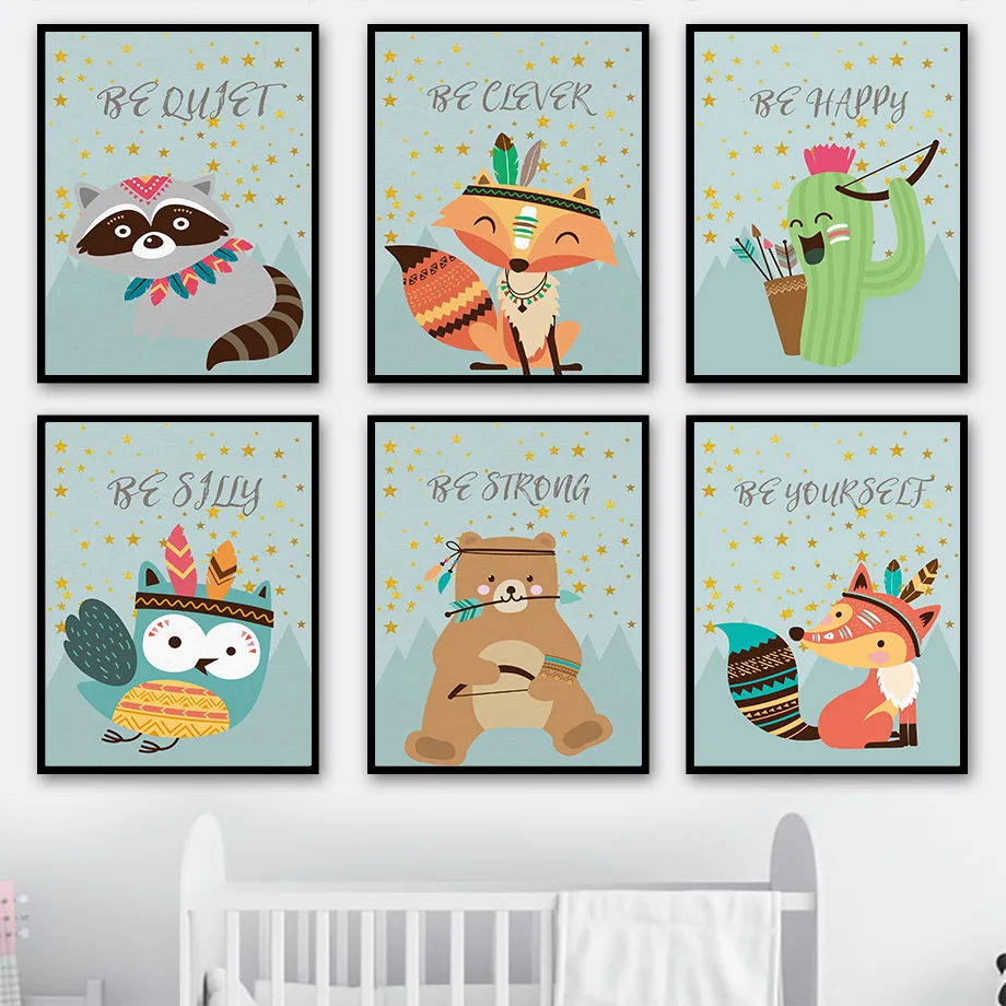 Fox Owl Raccoon Bear Cactus Feather Bow Arrow Wall Art Canvas Painting Nordic Posters And Prints Wall Pictures Kids Room Decor
Fox Owl Raccoon Bear Cactus Feather Bow Arrow Wall Art Canvas Painting Nordic Posters And Prints Wall Pictures Kids Room Decor