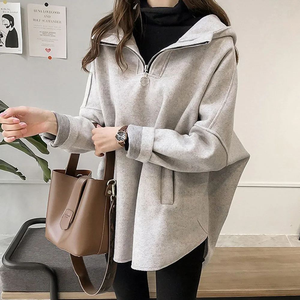 Толстовка Повседневная Женская Осень Зима 2020 корейские японские Свободные толстовки на молнии с длинным рукавом пуловер с капюшоном 
Толстовка Повседневная Женская Осень Зима 2020 корейские японские Свободные толстовки на молнии с длинным рукавом пуловер с капюшоном