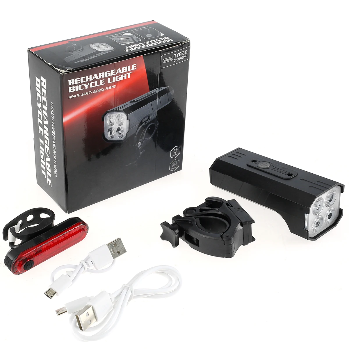 Bike Bicycle Light 1500LM Bike Headlight & Taillight w/5200mAh 7 Lighting Modes USB LED Rechargeable Set Waterproof Bike Lamp
Bike Bicycle Light 1500LM Bike Headlight & Taillight w/5200mAh 7 Lighting Modes USB LED Rechargeable Set Waterproof Bike Lamp