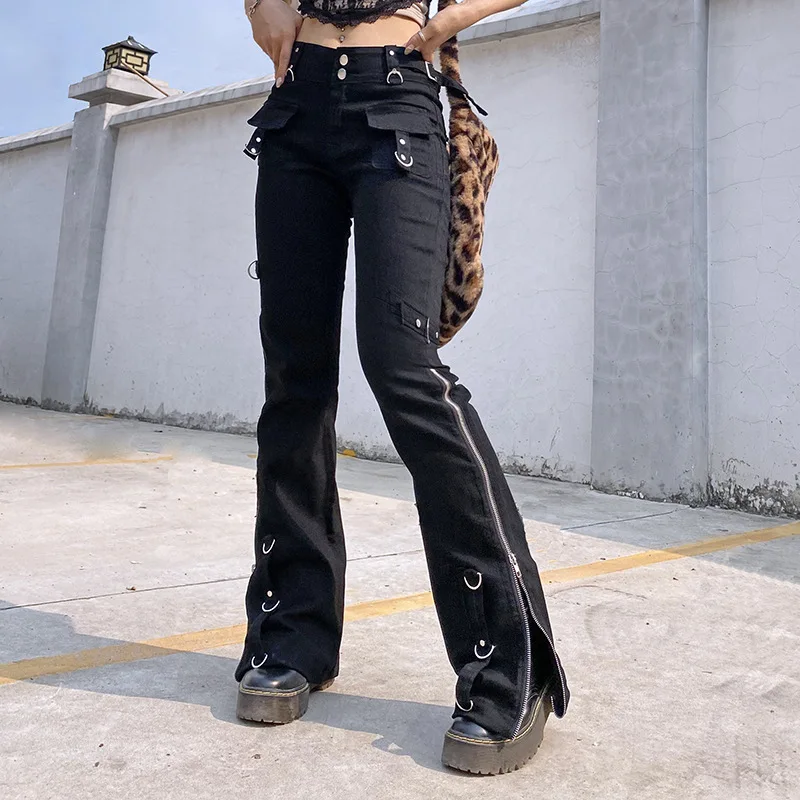 2021 autumn and winter new street style black metal side zipper bootcut jeans hot girl low-rise buttocks casual trousers
2021 autumn and winter new street style black metal side zipper bootcut jeans hot girl low-rise buttocks casual trousers