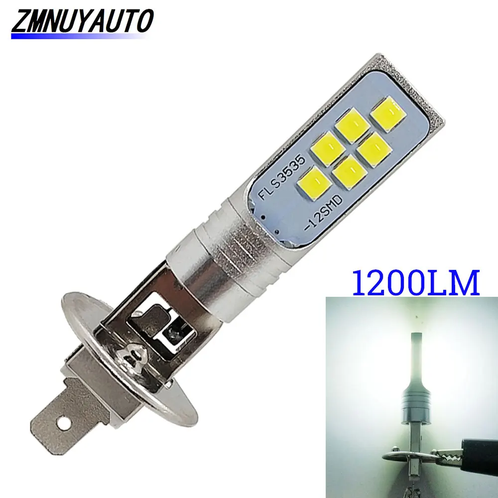 1 шт. светодиодный автомобильный противотуманный фонарь H1 12 SMD 3535 1400LM 6000K белый DC 12V