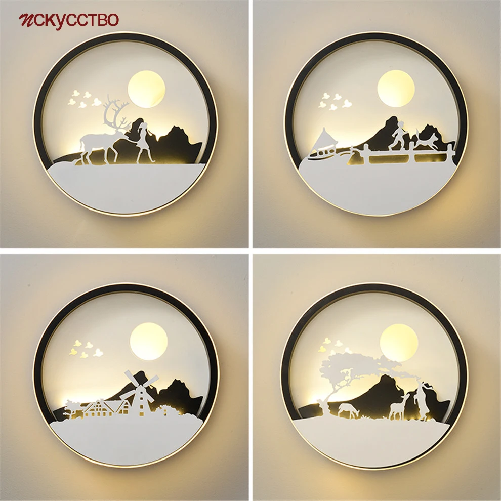 Светодиодная настенная лампа Cottagecore, круглая лампа с орлом, оленем, ветряной мельницей, ночник для детской спальни, светильник Дора, лестниц... 
Светодиодная настенная лампа Cottagecore, круглая лампа с орлом, оленем, ветряной мельницей, ночник для детской спальни, светильник Дора, лестниц...