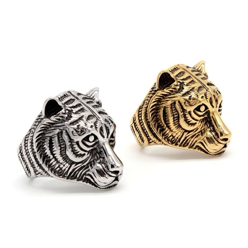 Luxury Designs Gold Color Tiger Head Finger Rings For Women Punk Style Stainless Steel Wedding Band Unique Jewelry Birthday Gift
Luxury Designs Gold Color Tiger Head Finger Rings For Women Punk Style Stainless Steel Wedding Band Unique Jewelry Birthday Gift