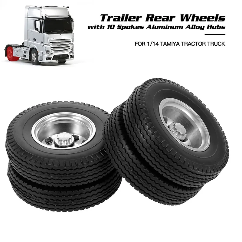 for Tamiya 1/14 RC Tractor Trailer Truck Front & Rear Rubber Low Loader Wheels Tire Tyre With CNC Aluminum Rims
for Tamiya 1/14 RC Tractor Trailer Truck Front & Rear Rubber Low Loader Wheels Tire Tyre With CNC Aluminum Rims