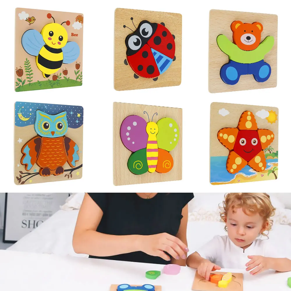 6Pcs Kids Wooden Puzzles Toys Memory Match Wooden Animal 3D Puzzle Jigsaw Educational Color Cognitive Geometric Shape Toys
6Pcs Kids Wooden Puzzles Toys Memory Match Wooden Animal 3D Puzzle Jigsaw Educational Color Cognitive Geometric Shape Toys