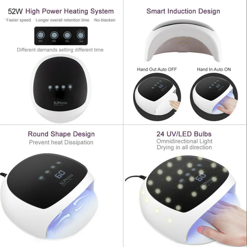 Sun4 Plus 52w UV LED Light Nail Dryer LCD Display Touch Sensor Timer Nail ToolsSmart Induction Nail Phototherapy Machine
Sun4 Plus 52w UV LED Light Nail Dryer LCD Display Touch Sensor Timer Nail ToolsSmart Induction Nail Phototherapy Machine