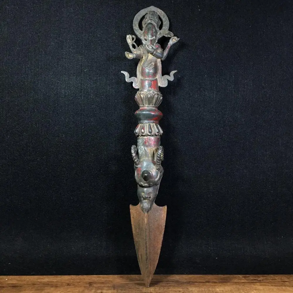 21" Tibet Buddhism Temple Old bronze Elephant God Vajra and Demon Pedal The Yellow Tantric Tibetan Buddha Dorje Vajra Phurpa
21" Tibet Buddhism Temple Old bronze Elephant God Vajra and Demon Pedal The Yellow Tantric Tibetan Buddha Dorje Vajra Phurpa
