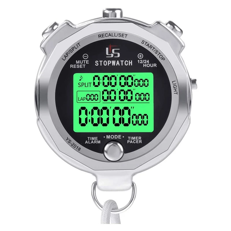 YS Stopwatch Metal Stopwatch Timer with Backlit Multi Lap Memory Digital Stopwatch for Coaches
YS Stopwatch Metal Stopwatch Timer with Backlit Multi Lap Memory Digital Stopwatch for Coaches