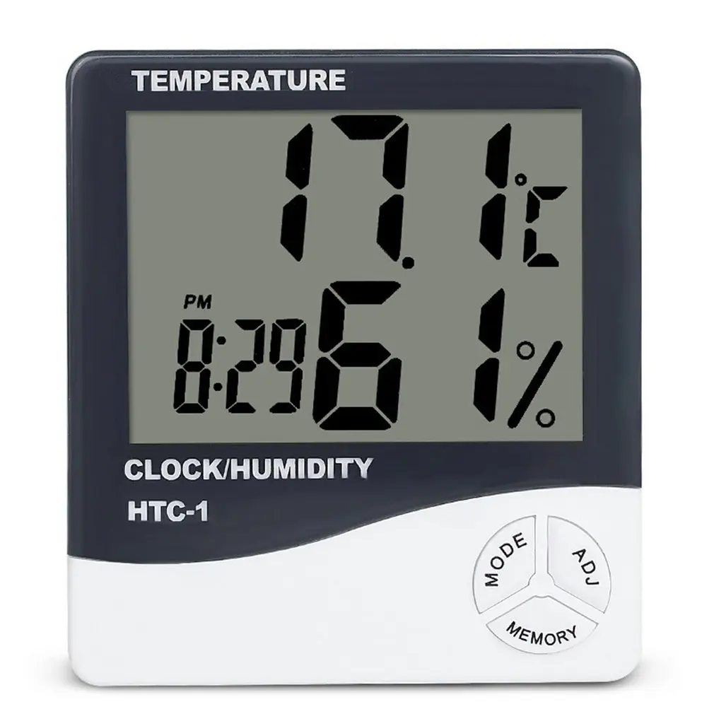LCD Electronic Digital Temperature Humidity Meter Thermometer Hygrometer Indoor Outdoor Weather Station Clock HTC-1
LCD Electronic Digital Temperature Humidity Meter Thermometer Hygrometer Indoor Outdoor Weather Station Clock HTC-1