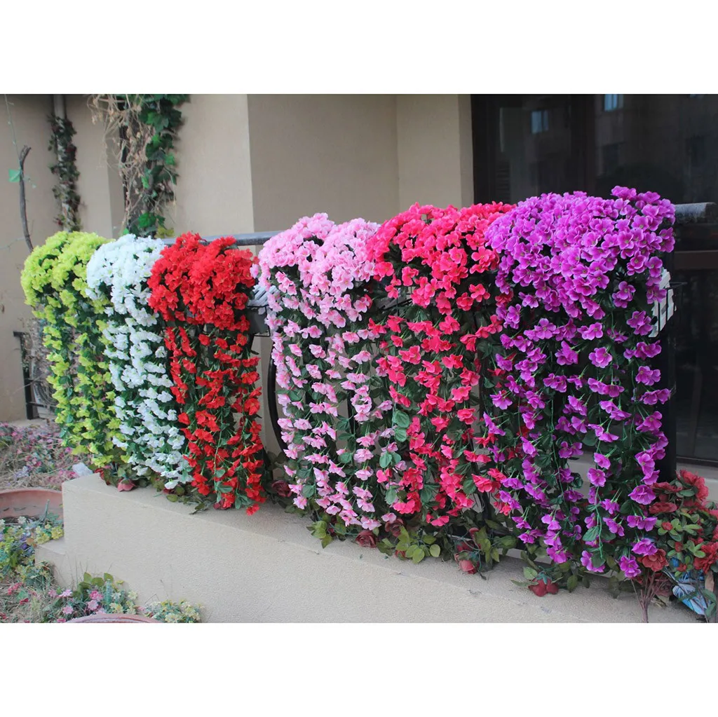 Hanging Flowers Artificial Violet Flower Wall Wisteria Basket Hanging Garland Vine Flowers Fake Silk Orchid Room Decoration
Hanging Flowers Artificial Violet Flower Wall Wisteria Basket Hanging Garland Vine Flowers Fake Silk Orchid Room Decoration