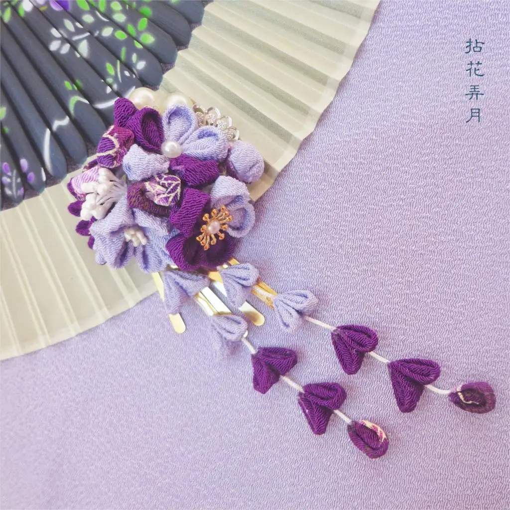 And wind cos crepe purple hair hairpin kimono accessories -based headdress hairpin
And wind cos crepe purple hair hairpin kimono accessories -based headdress hairpin