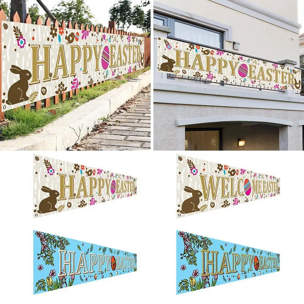 296*49cm Easter Pull Flag Holiday Party Decoration Background Atmosphere Layout Colorful Flags Outdoor Garden Decorations 
296*49cm Easter Pull Flag Holiday Party Decoration Background Atmosphere Layout Colorful Flags Outdoor Garden Decorations