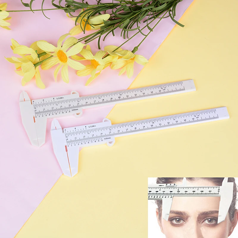 Portable 150MM Plastic Eyebrow Measuring Vernier Caliper Tattoo Microblading Caliper Ruler Permanent Makeup Measurement Tool
Portable 150MM Plastic Eyebrow Measuring Vernier Caliper Tattoo Microblading Caliper Ruler Permanent Makeup Measurement Tool