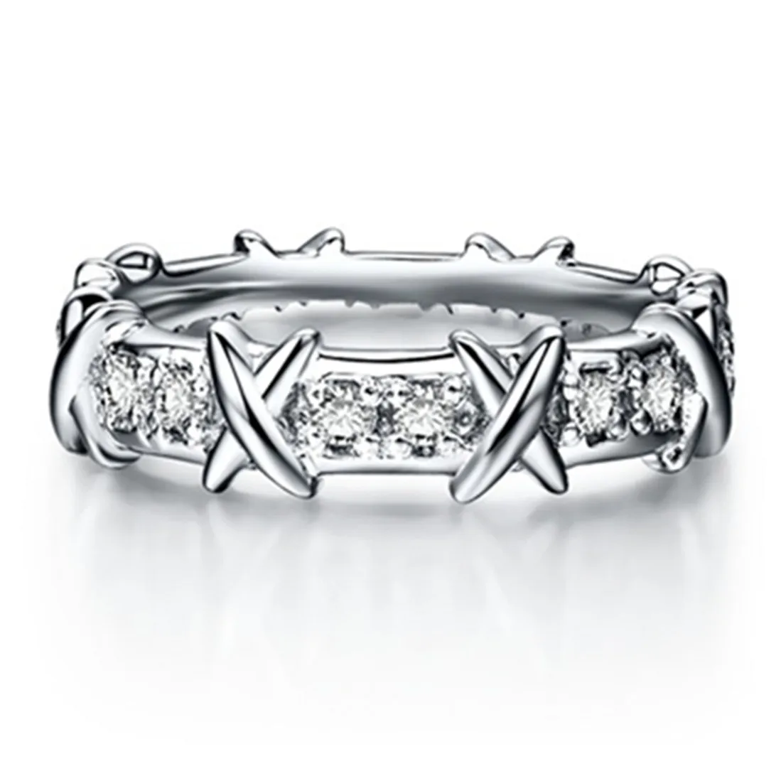 16 Stones Test Positive Sterling Silver Jewelry Cross Ring 2CTTW Moissanite Diamond Wedding Band Ring for Women Brand Quality
16 Stones Test Positive Sterling Silver Jewelry Cross Ring 2CTTW Moissanite Diamond Wedding Band Ring for Women Brand Quality