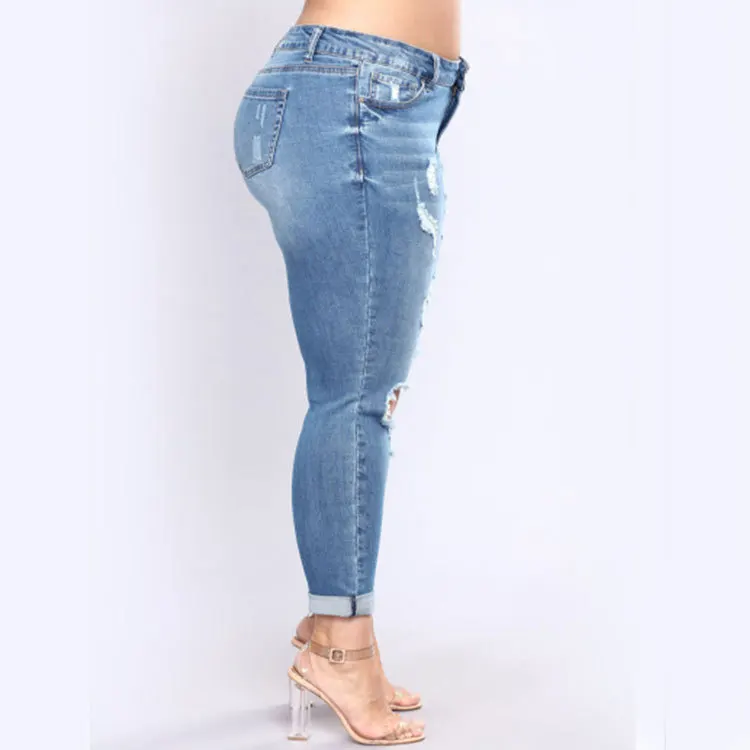 Plus size clothing 2XL-7XL woman ripped jeans skinny denim jeans casual stretch pencil pants office ladies jeans new arrival
Plus size clothing 2XL-7XL woman ripped jeans skinny denim jeans casual stretch pencil pants office ladies jeans new arrival