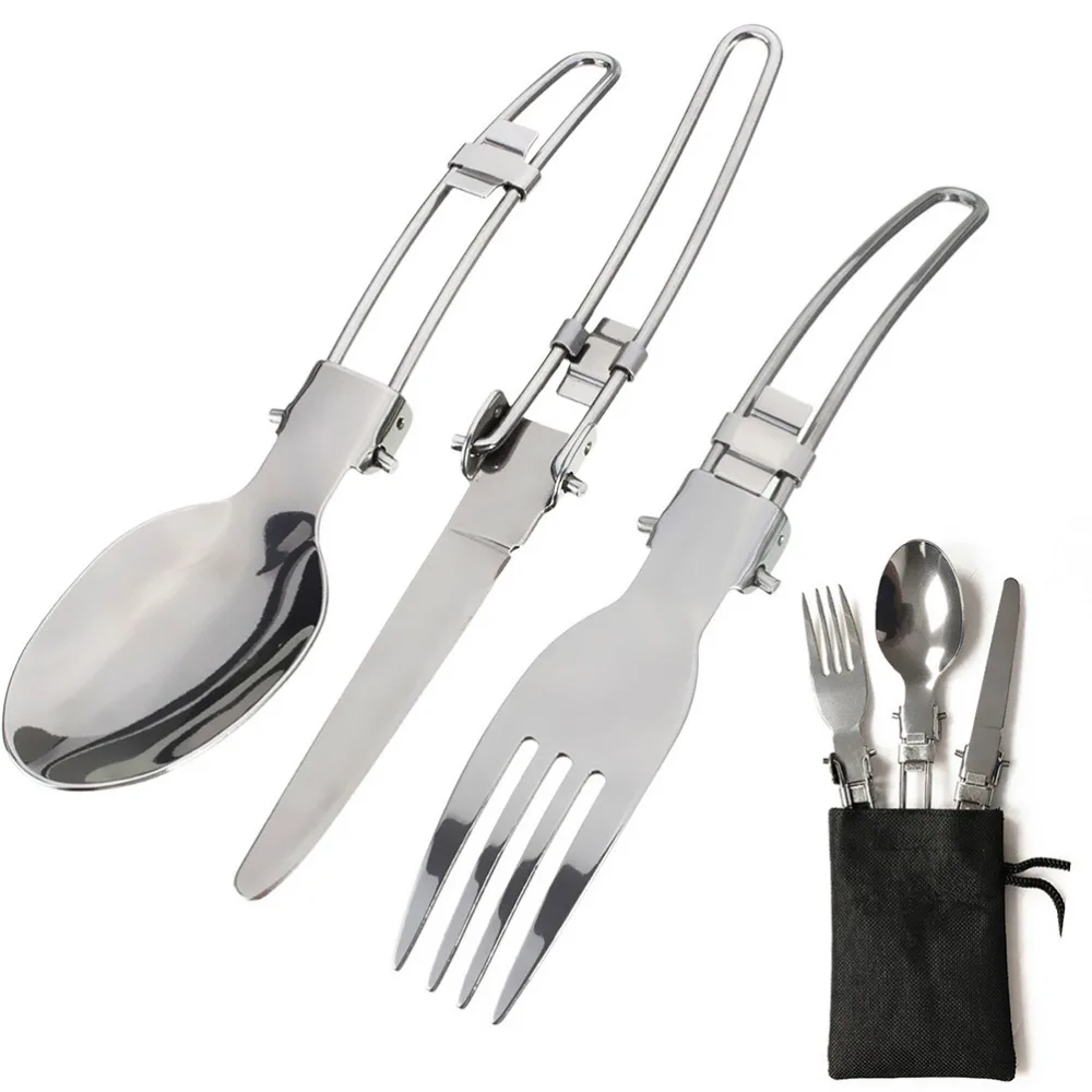 3Pcs/set Outdoor Tableware Camping Hiking Picnic Folding Cutlery Set Fork Spoon Knife Utensil With Bag
3Pcs/set Outdoor Tableware Camping Hiking Picnic Folding Cutlery Set Fork Spoon Knife Utensil With Bag