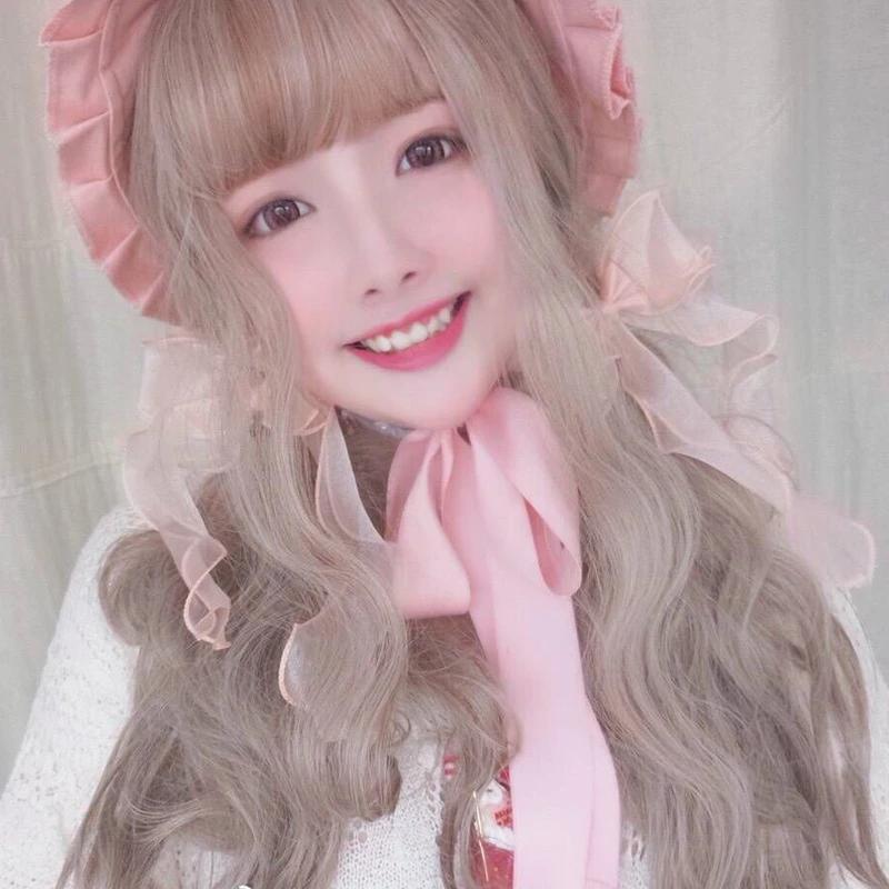 

6 Colors Halloween Cosplay Women's Kawaii Fashion Wig Long Curly Hair Cos Anime Air Bangs Lolita Wig Headgear 2022 New Style