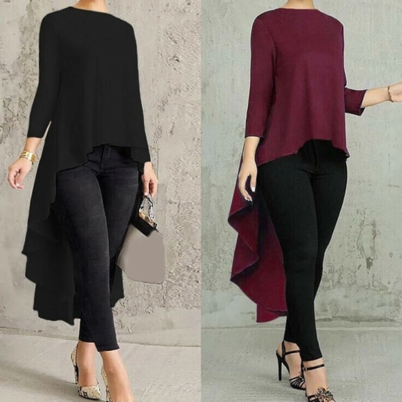Women Long T-Shirt Laides Fashion Irregular Tees Women Casual Long Sleeve Loose T-Shirt O-Neck Solid Color Tunic T-Shirt
Women Long T-Shirt Laides Fashion Irregular Tees Women Casual Long Sleeve Loose T-Shirt O-Neck Solid Color Tunic T-Shirt