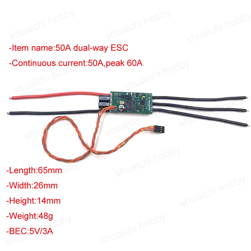 1pc 24V 50A Waterproof Dual-way ESC 2-6S Electronic Speed Controller Water Cooling System BEC 5V/3A for RC Boat Thruster
1pc 24V 50A Waterproof Dual-way ESC 2-6S Electronic Speed Controller Water Cooling System BEC 5V/3A for RC Boat Thruster