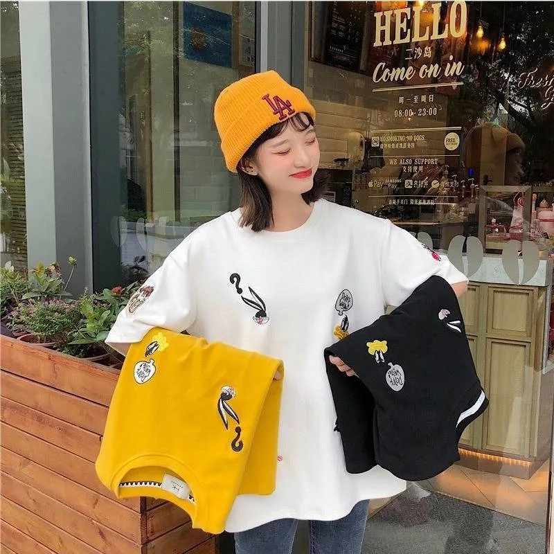 Summer Embroidered Korean 2019 New Short Sleeve T-shirt Round Neck Student Half Sleeve Versatile Bottoming bloose Shirt 90s
Summer Embroidered Korean 2019 New Short Sleeve T-shirt Round Neck Student Half Sleeve Versatile Bottoming bloose Shirt 90s