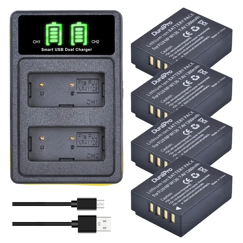 DuraPro 1260 мАч NP-W126 NP W126 батарея с светодиодный USB двойное зарядное устройство для Fujifilm HS50 HS35 HS33 HS30EXR XA1 XE1 X-Pro1 XM1 X-T10
DuraPro 1260 мАч NP-W126 NP W126 батарея с светодиодный USB двойное зарядное устройство для Fujifilm HS50 HS35 HS33 HS30EXR XA1 XE1 X-Pro1 XM1 X-T10