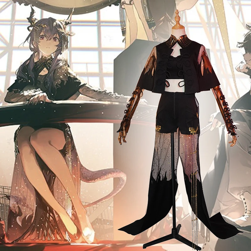 Game Arknights Cosplay Costumes Chen Cosplay Costume Uniforms Clothes Suits Black Long Dresses Wears Sexy Women
Game Arknights Cosplay Costumes Chen Cosplay Costume Uniforms Clothes Suits Black Long Dresses Wears Sexy Women