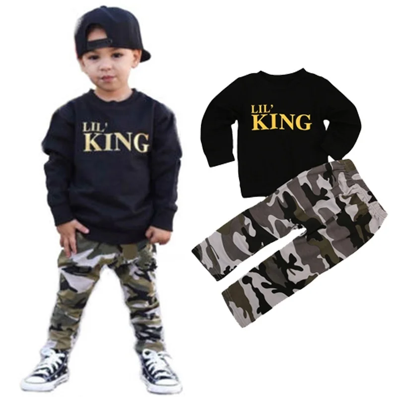 Fashion Children toddler boy clothing set Letter Long Sleeve Pullover Tops+Camouflage Pant Trouser 2PCS Outfit Kids Clothing Set
Fashion Children toddler boy clothing set Letter Long Sleeve Pullover Tops+Camouflage Pant Trouser 2PCS Outfit Kids Clothing Set