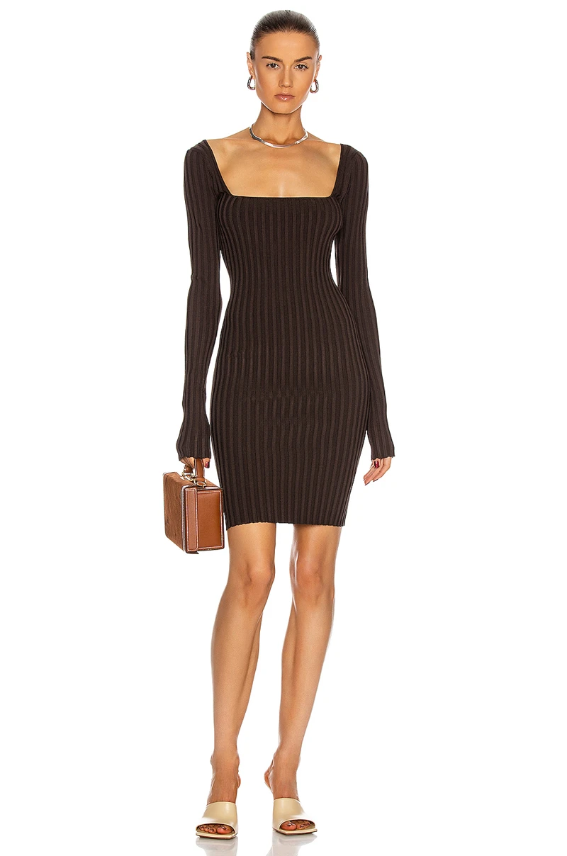 Winter Women's Brown Square Collar Long Sleevel Mini Polyester Dress Night Party Dress
Winter Women's Brown Square Collar Long Sleevel Mini Polyester Dress Night Party Dress