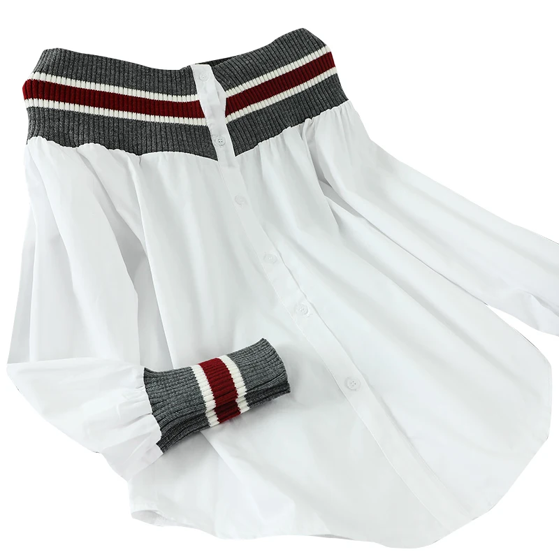 Spring Autumn Women's Patchwork Shirts Striped Navy Style Loose Retro Shirt Long Sleeve Lantern Sleeve Shirt Woman Tops
Spring Autumn Women's Patchwork Shirts Striped Navy Style Loose Retro Shirt Long Sleeve Lantern Sleeve Shirt Woman Tops