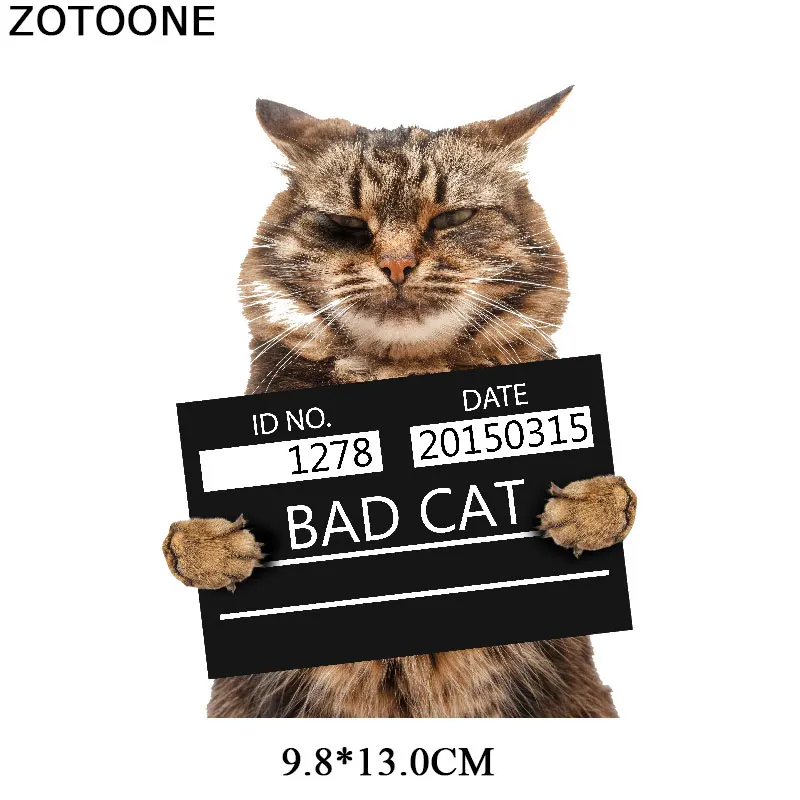 ZOTOONE гладить плохой Кот патчи для одежды мультфильм Животные буквы наклейки