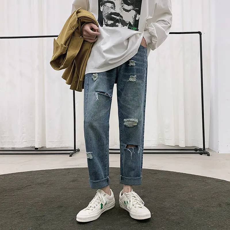 Ripped Jeans Men's Fashion Retro Wide-leg Jeans Men Streetwear Korean Loose Hip-hop Hole Straight Denim Trousers Mens S-3XL
Ripped Jeans Men's Fashion Retro Wide-leg Jeans Men Streetwear Korean Loose Hip-hop Hole Straight Denim Trousers Mens S-3XL
