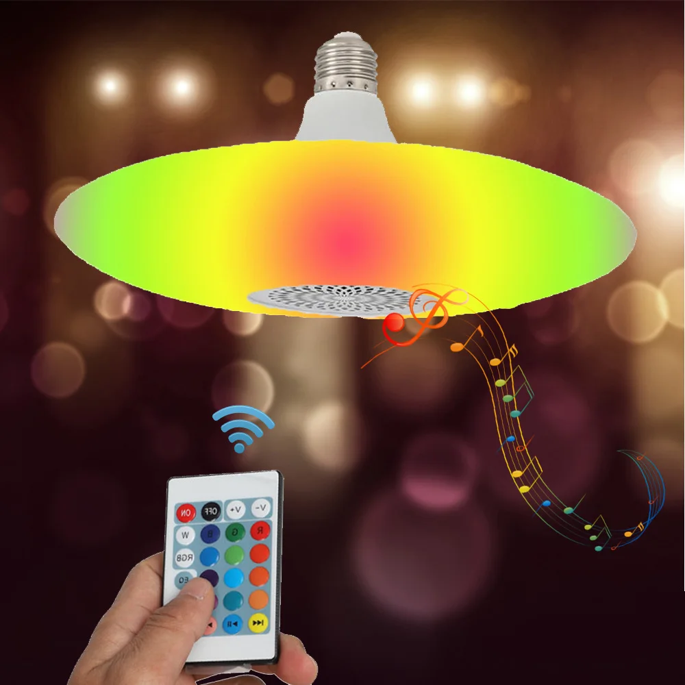 E27 Bluetooth Speaker LED Light Smart RGB Bluetooth Music Player UFO Bulb Music Lamp With Remote For Home Party Lighting Decor
E27 Bluetooth Speaker LED Light Smart RGB Bluetooth Music Player UFO Bulb Music Lamp With Remote For Home Party Lighting Decor