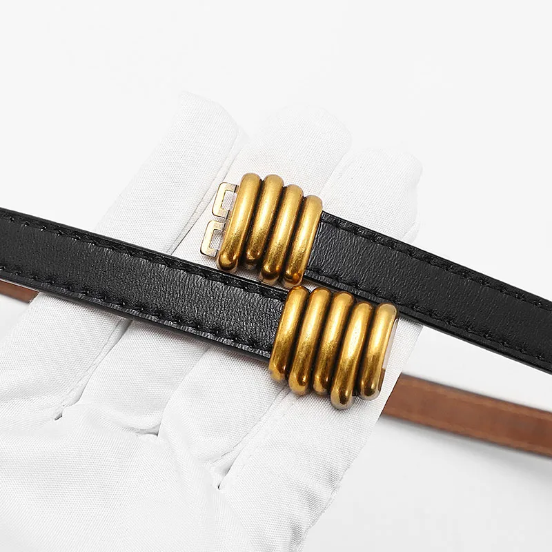 Ladies Belt Women Metal Belt Buckle Thin Genuine Leather Belts Female Jean Strap High Quality Luxury Fashion Waistband Girl New 
Ladies Belt Women Metal Belt Buckle Thin Genuine Leather Belts Female Jean Strap High Quality Luxury Fashion Waistband Girl New