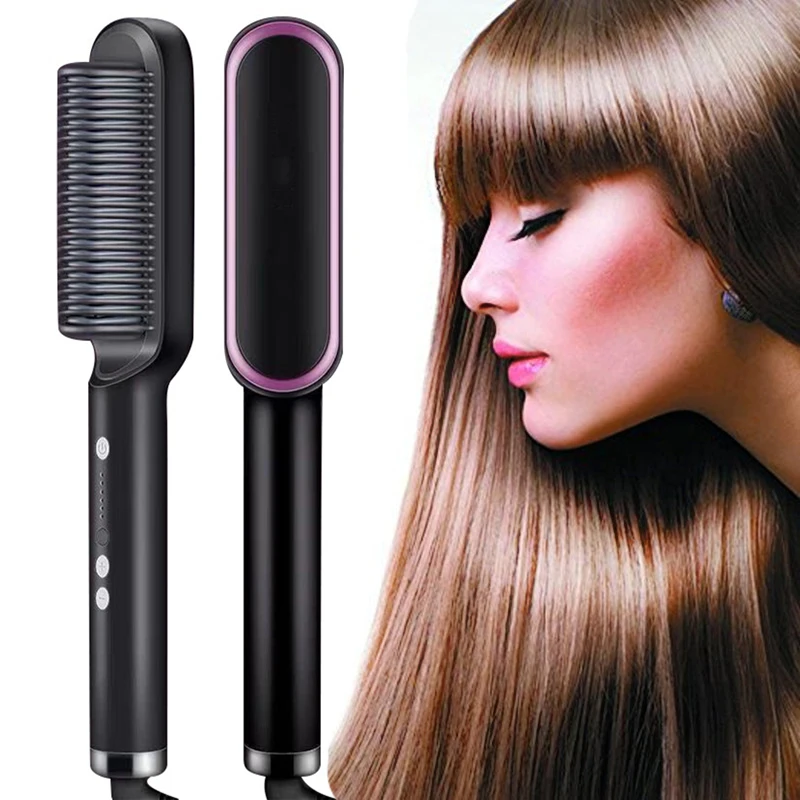 2 In 1 Hair Straightener Curler Brush Ceramic Electric Straightening Brush Heating Comb Men Beard Straightener Comb Styler 
2 In 1 Hair Straightener Curler Brush Ceramic Electric Straightening Brush Heating Comb Men Beard Straightener Comb Styler
