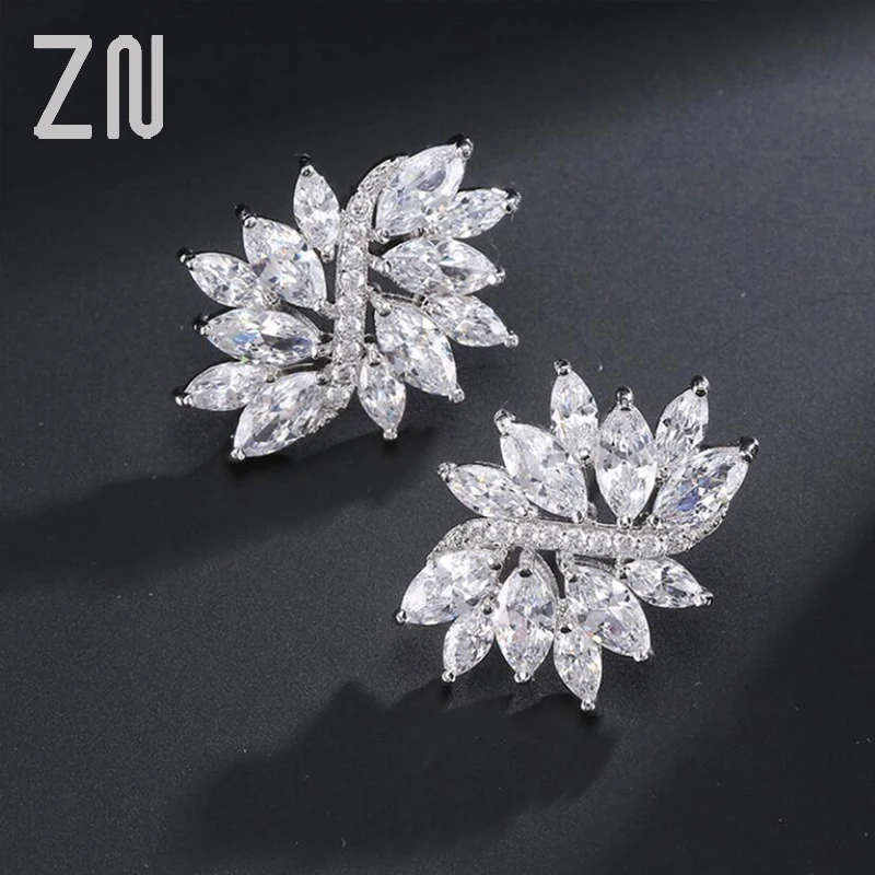 ZN New Delicate Cubic Zircon Crystal With White Color Handmade Fashionable Flower Stud Earring For Women Wedding Jewelry
ZN New Delicate Cubic Zircon Crystal With White Color Handmade Fashionable Flower Stud Earring For Women Wedding Jewelry