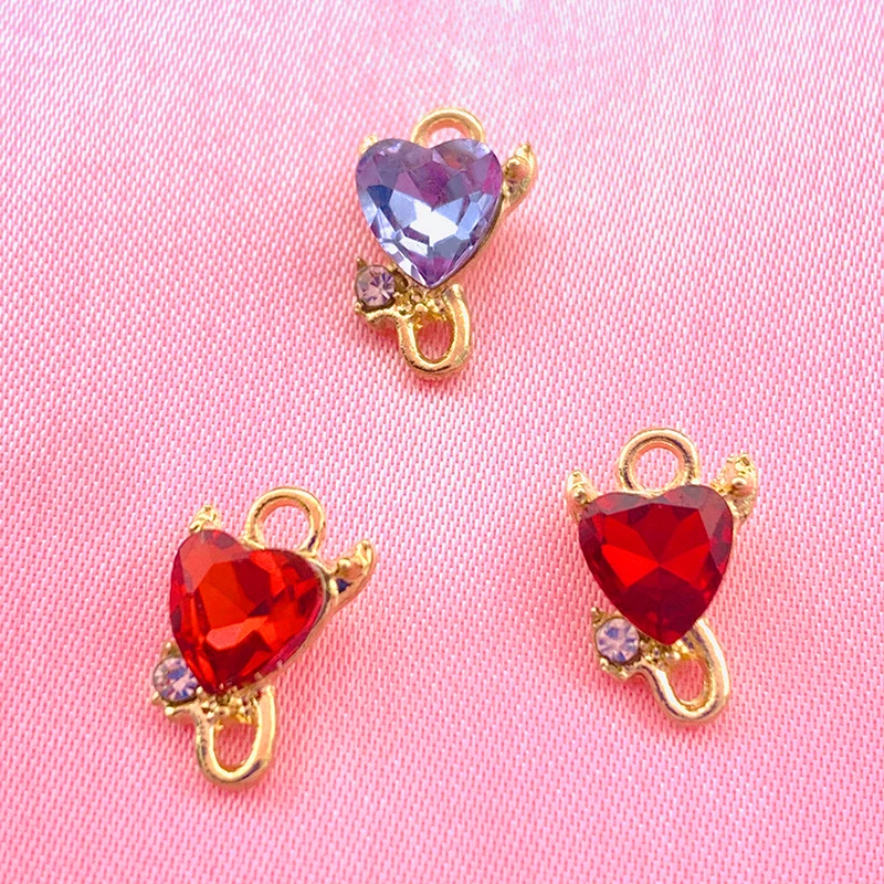 10Pcs Colorful Crystal Cute Hearts Charms 13*8mm Zinc Alloy Gold Color Devil Love Charm For Making Jewelry DIY Earrings Supplies
10Pcs Colorful Crystal Cute Hearts Charms 13*8mm Zinc Alloy Gold Color Devil Love Charm For Making Jewelry DIY Earrings Supplies