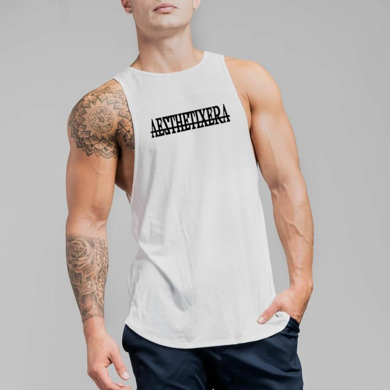 

Newe Brand Clothing Summer Mens Curved Hem Patchwork Gyms Stringers Vest Fitness Man Bodybuilding Stringer Tank Tops