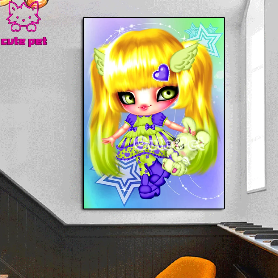 5D DIY Full Round Drill Diamond Painting Cartoon Girl Resin Rhinestone Mosaic Wall Art Picture Kit Cross stitch Home Decoration
5D DIY Full Round Drill Diamond Painting Cartoon Girl Resin Rhinestone Mosaic Wall Art Picture Kit Cross stitch Home Decoration