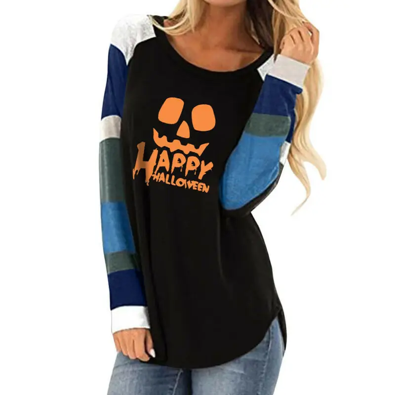 Women Happy Halloween Print Long Sleeve Blouse Top Tee Casual T Shirt Loose Fashion Clothes Crewed Collar Female Shirts Pullover
Women Happy Halloween Print Long Sleeve Blouse Top Tee Casual T Shirt Loose Fashion Clothes Crewed Collar Female Shirts Pullover
